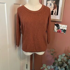 Wilfred | with silk & cashmere | Aritzia | rust/copper | S 3/4 sleeve | sweater